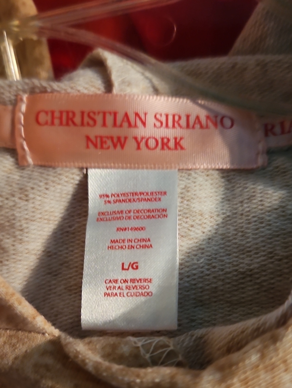 Christian Siriano Womens Cozy Hooded Pajama Set in Light Peach - Picture 7 of 7
